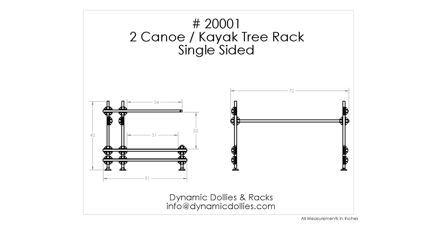 2 Canoe or Kayak Tree Storage Rack