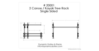 2 Canoe or Kayak Tree Storage Rack