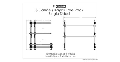 3 Canoe or Kayak Tree Storage Rack