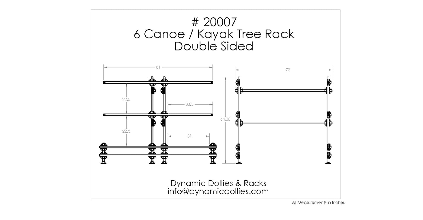 6 Canoe or Kayak Tree Storage Rack