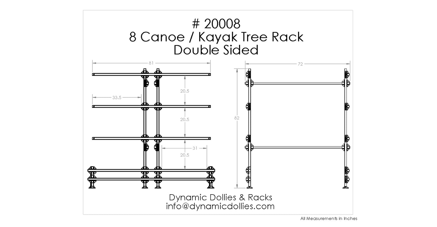 8 Canoe or Kayak Tree Storage Rack