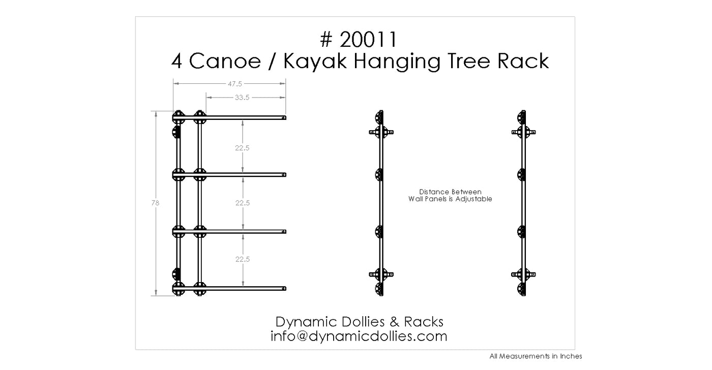 4 Canoe or Kayak Hanging Rack