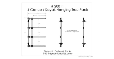 4 Canoe or Kayak Hanging Rack