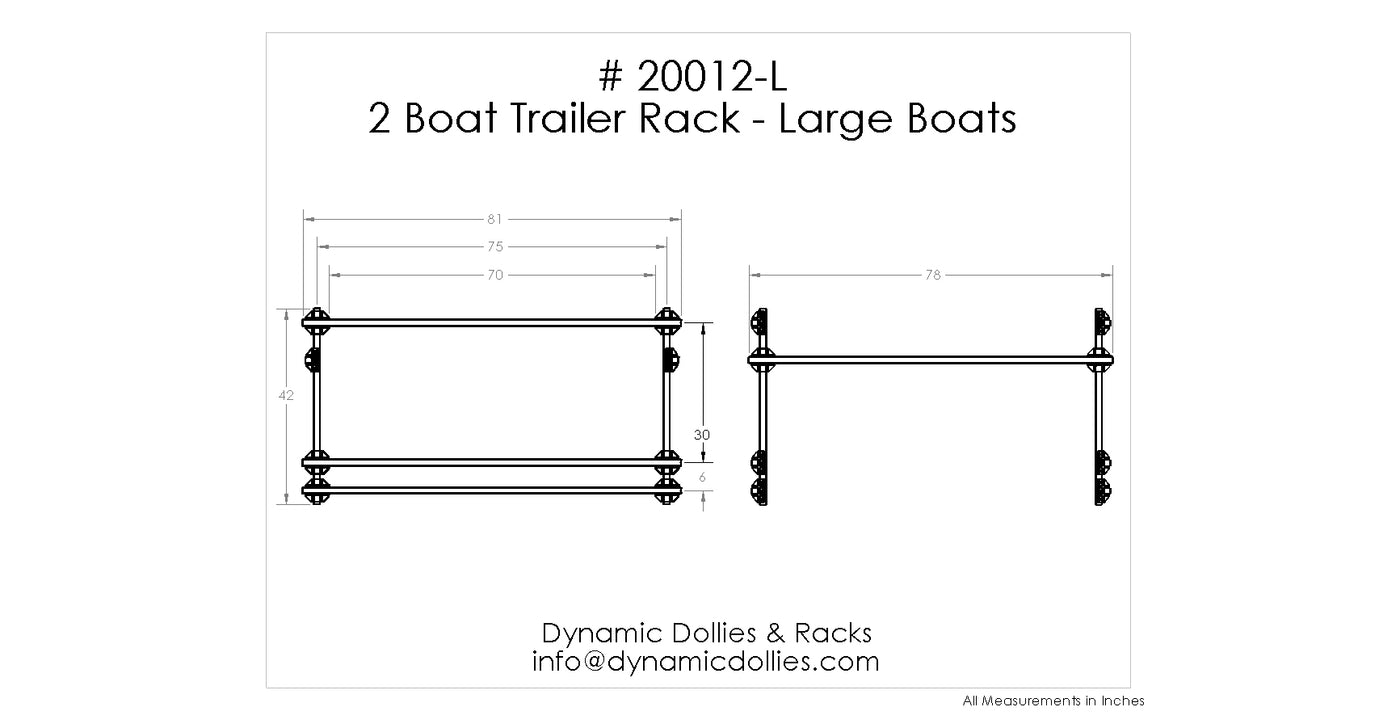 Trailer Boat Racks 2 Boat Trailer Rack - Large – Dynamic Dollies & Racks
