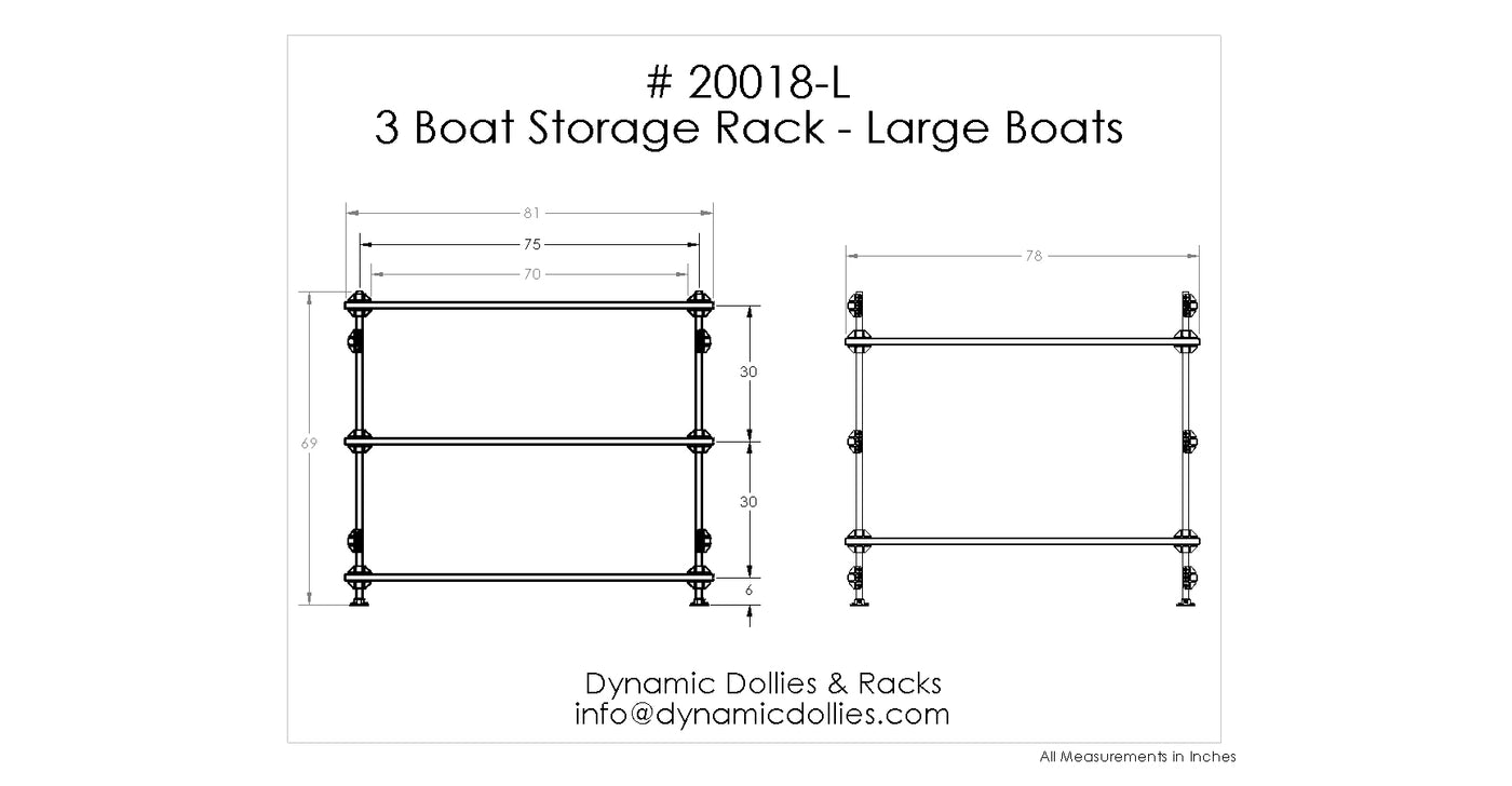 3 Boat Storage Rack - Large