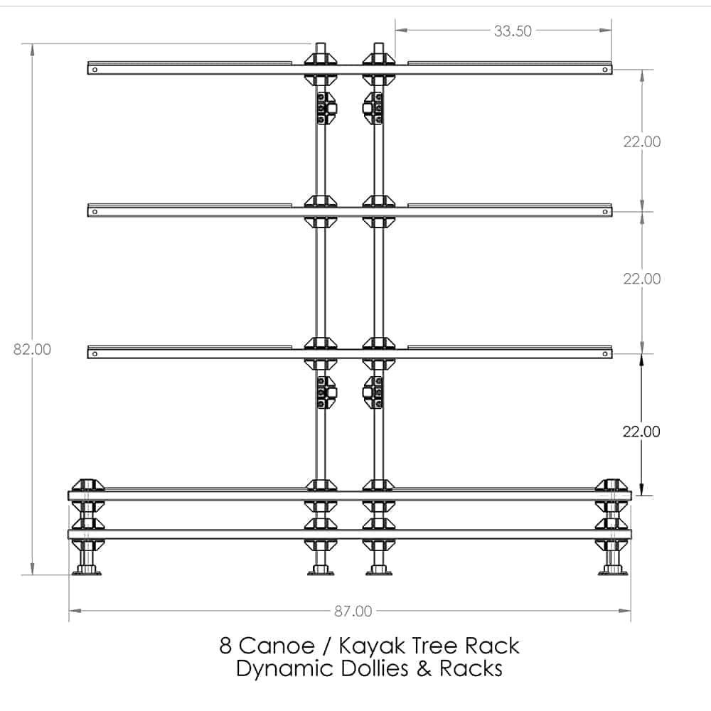 8 Canoe or Kayak Tree Storage Rack – Dynamic Dollies & Racks