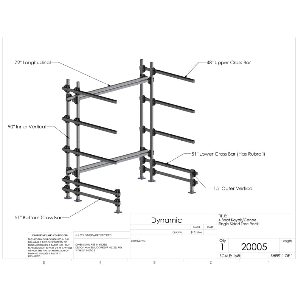 4 Canoe or Kayak Tree Storage Rack – Dynamic Dollies & Racks
